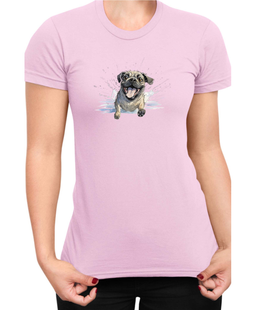 Дамска Тениска Funny Dogs Breeds Pug 01