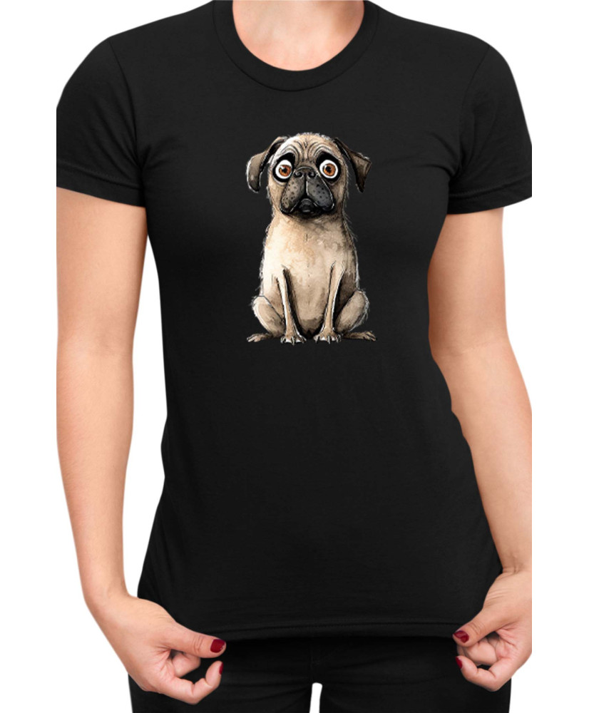 Дамска Тениска Funny Dogs Breeds Pug 02