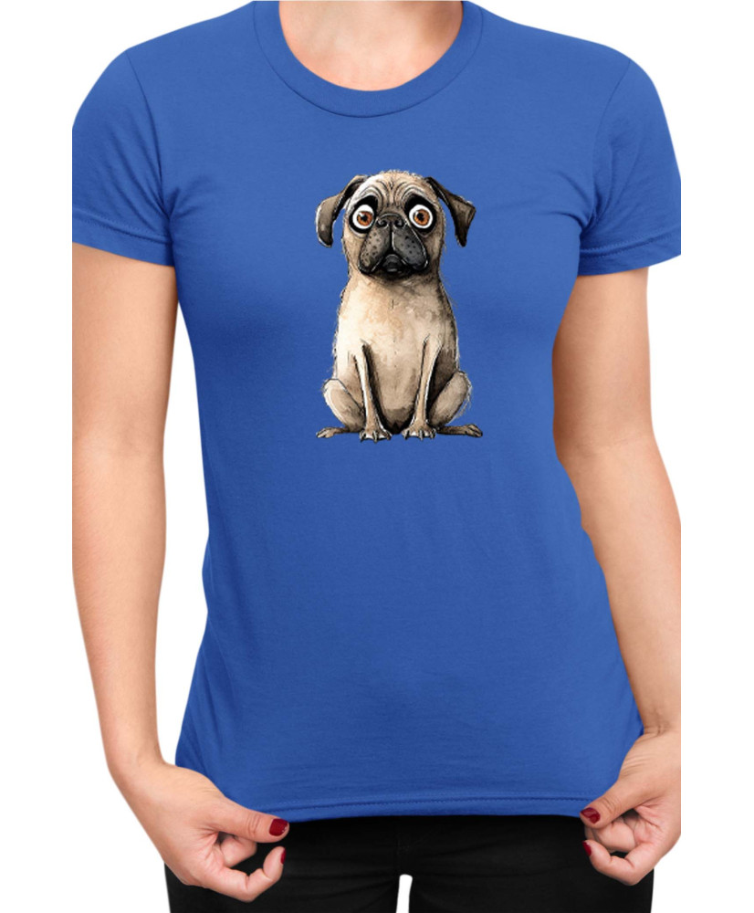 Дамска Тениска Funny Dogs Breeds Pug 02