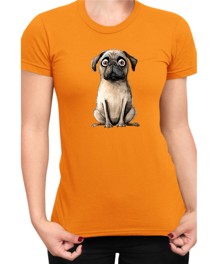 Дамска Тениска Funny Dogs Breeds Pug 02