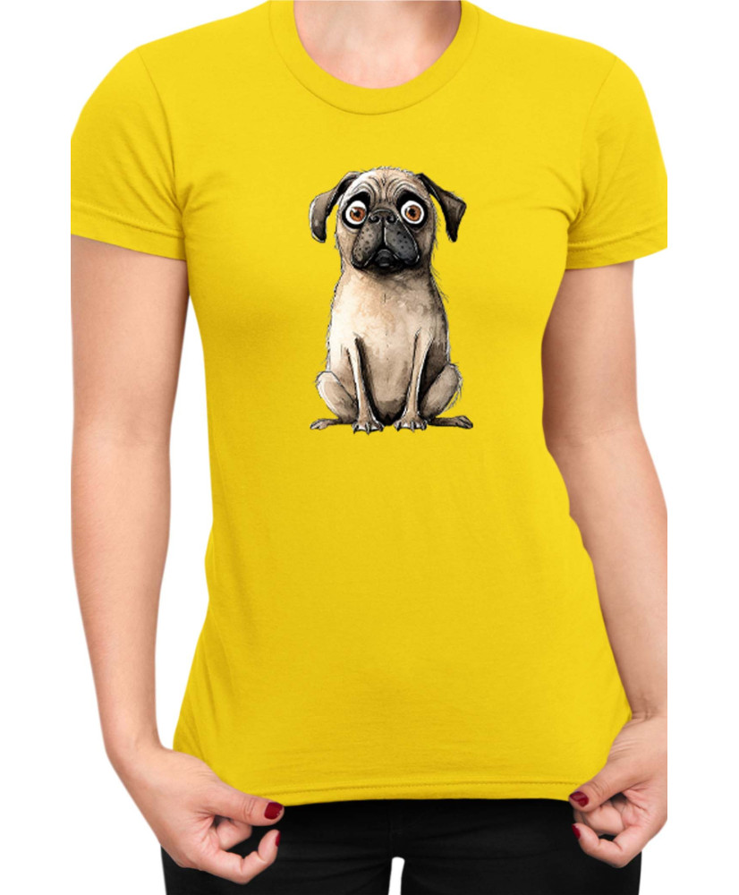 Дамска Тениска Funny Dogs Breeds Pug 02