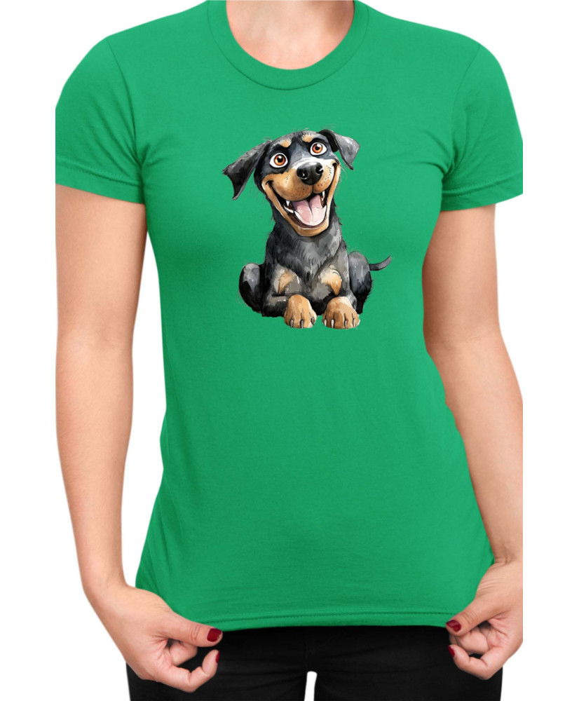 Дамска Тениска Funny Dogs Breeds Rottweiler