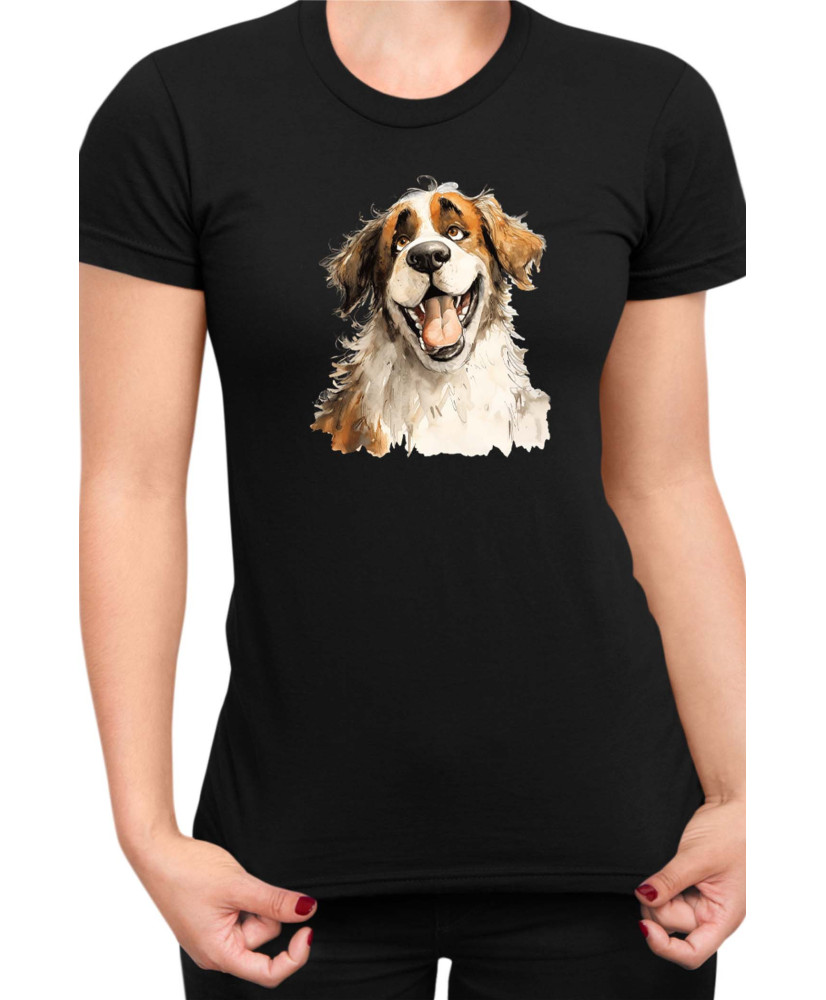 Дамска Тениска Funny Dogs Breeds Saint Bernard