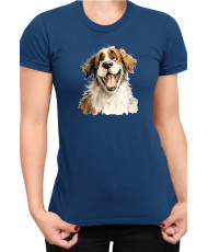 Дамска Тениска Funny Dogs Breeds Saint Bernard