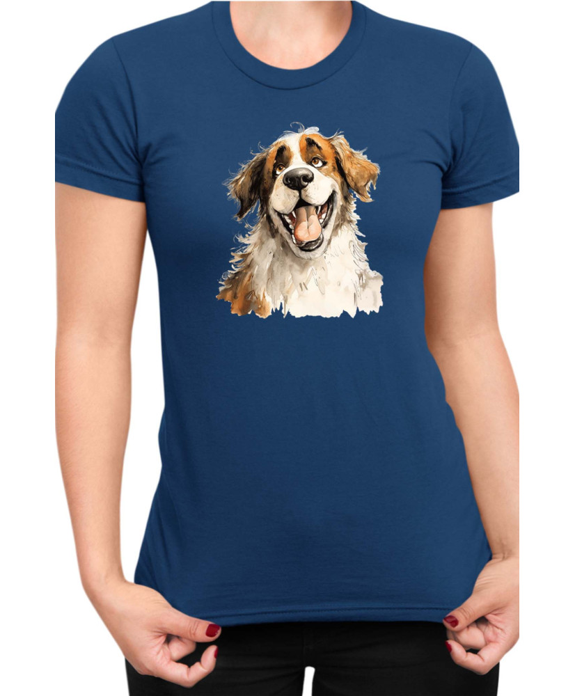 Дамска Тениска Funny Dogs Breeds Saint Bernard