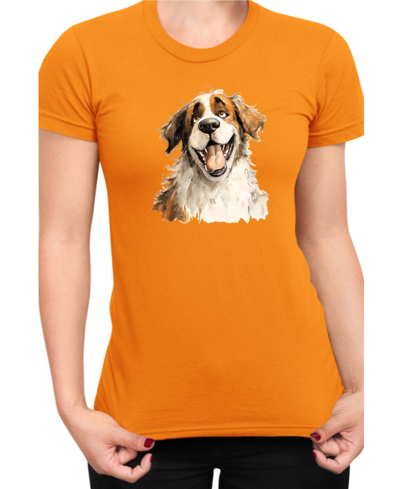 Дамска Тениска Funny Dogs Breeds Saint Bernard