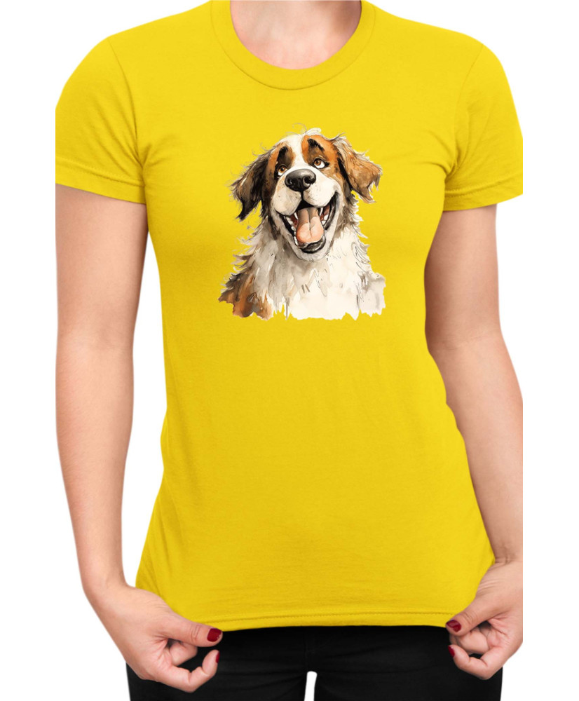 Дамска Тениска Funny Dogs Breeds Saint Bernard