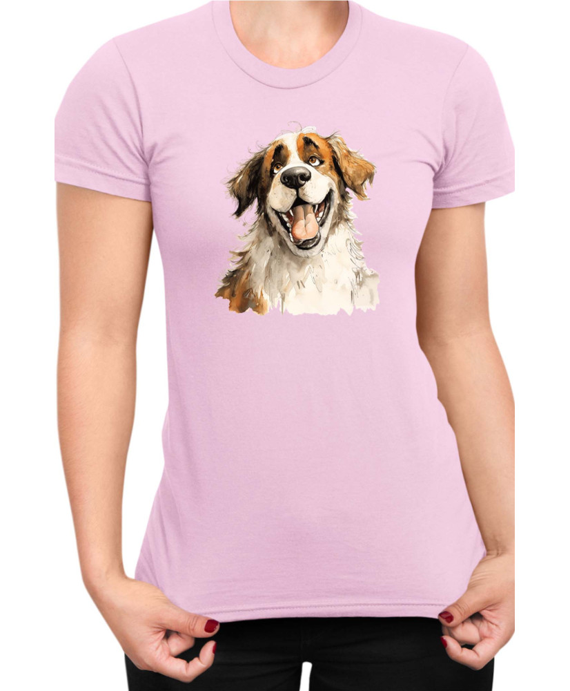 Дамска Тениска Funny Dogs Breeds Saint Bernard