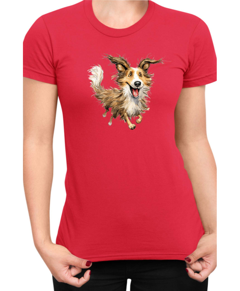 Дамска Тениска Funny Dogs Breeds Shetland Sheepdog