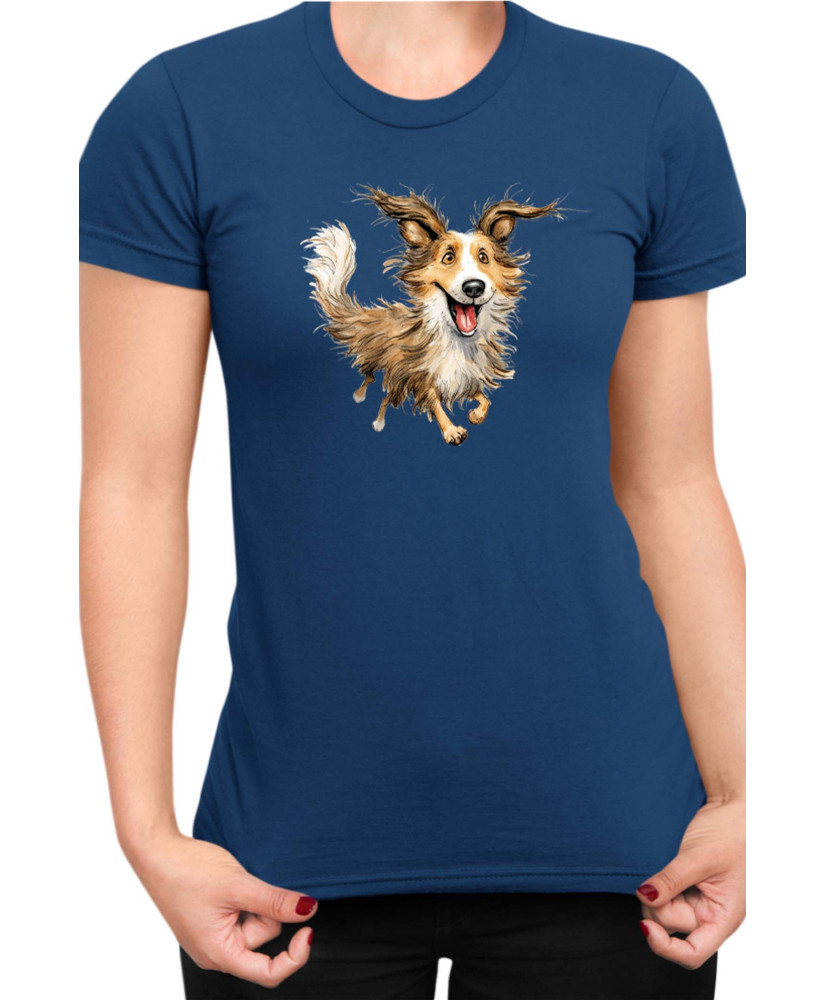 Дамска Тениска Funny Dogs Breeds Shetland Sheepdog