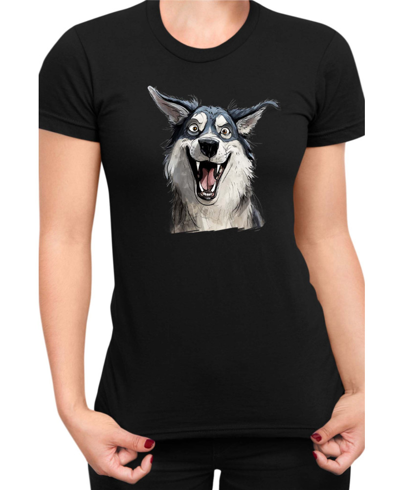 Дамска Тениска Funny Dogs Breeds Siberian Husky