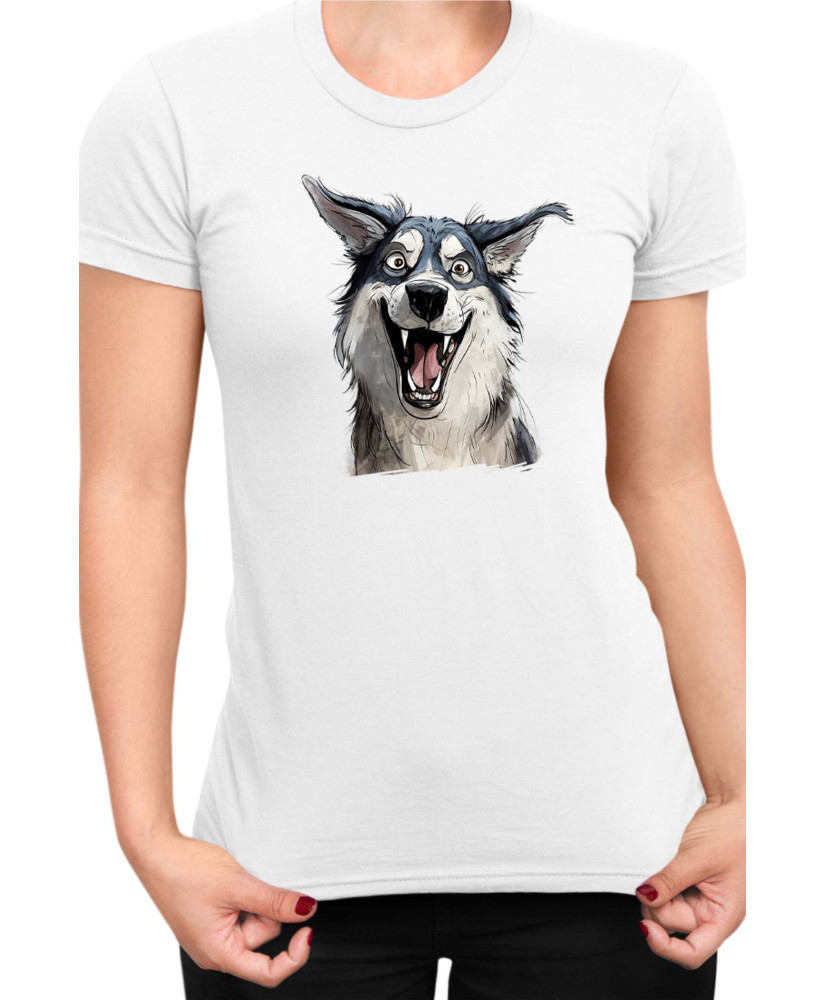 Дамска Тениска Funny Dogs Breeds Siberian Husky