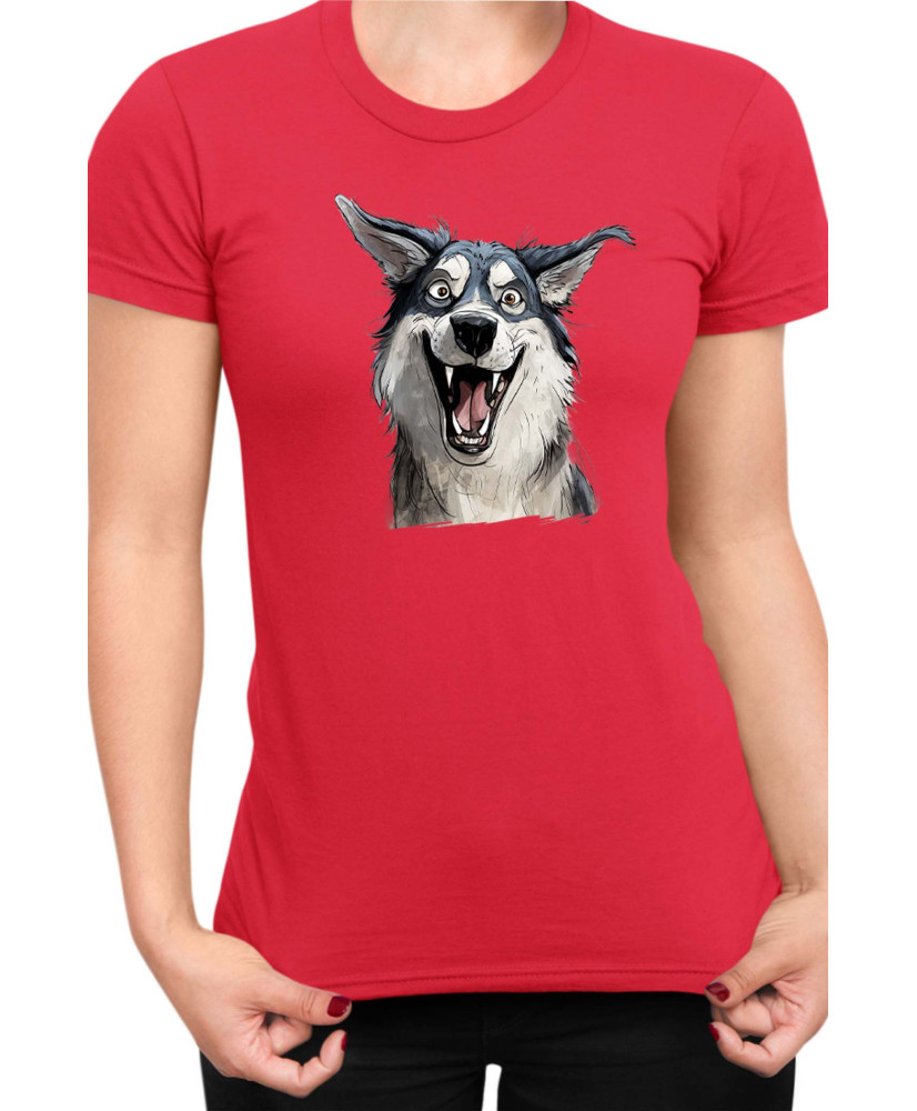 Дамска Тениска Funny Dogs Breeds Siberian Husky