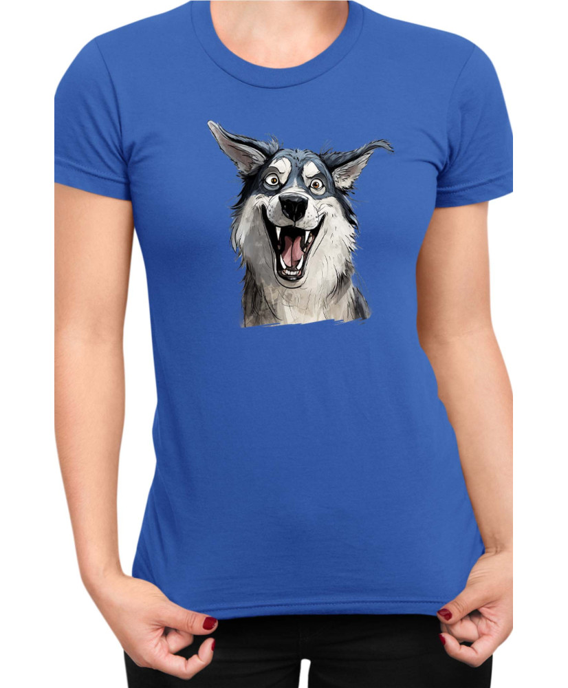 Дамска Тениска Funny Dogs Breeds Siberian Husky