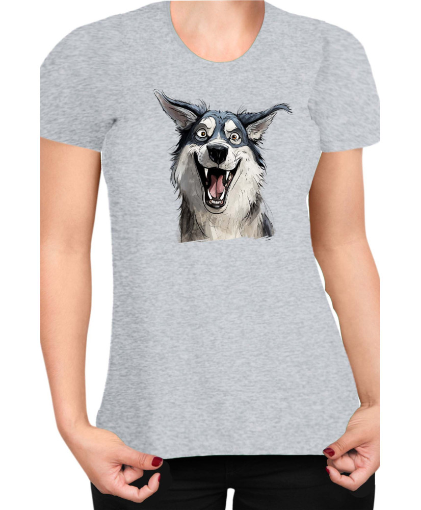 Дамска Тениска Funny Dogs Breeds Siberian Husky