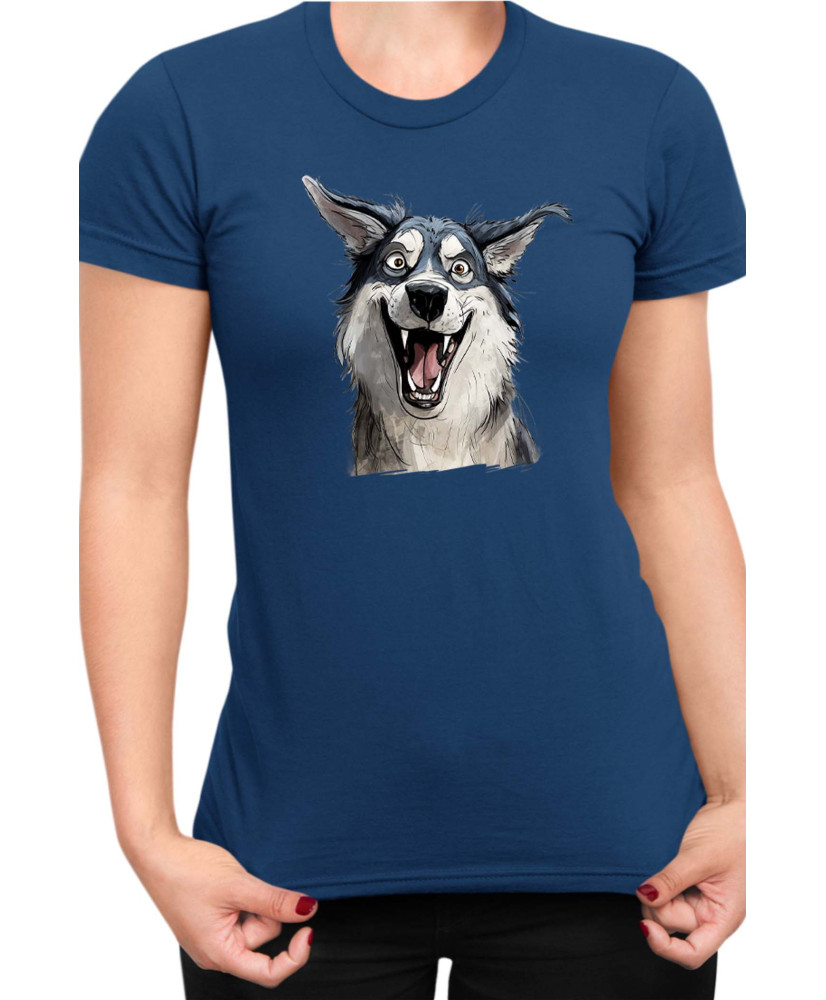 Дамска Тениска Funny Dogs Breeds Siberian Husky