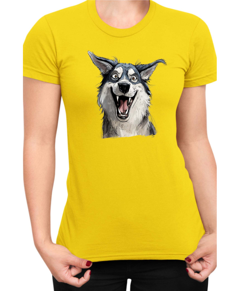 Дамска Тениска Funny Dogs Breeds Siberian Husky