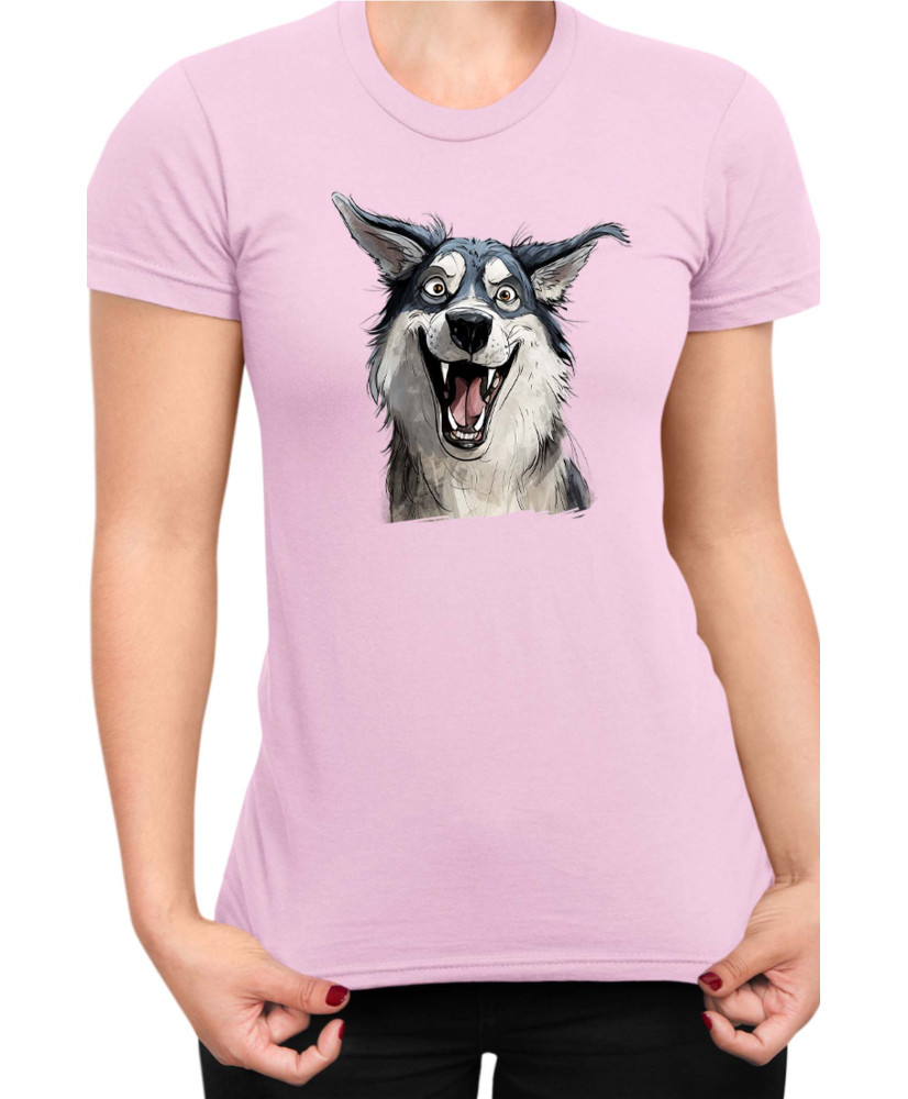 Дамска Тениска Funny Dogs Breeds Siberian Husky
