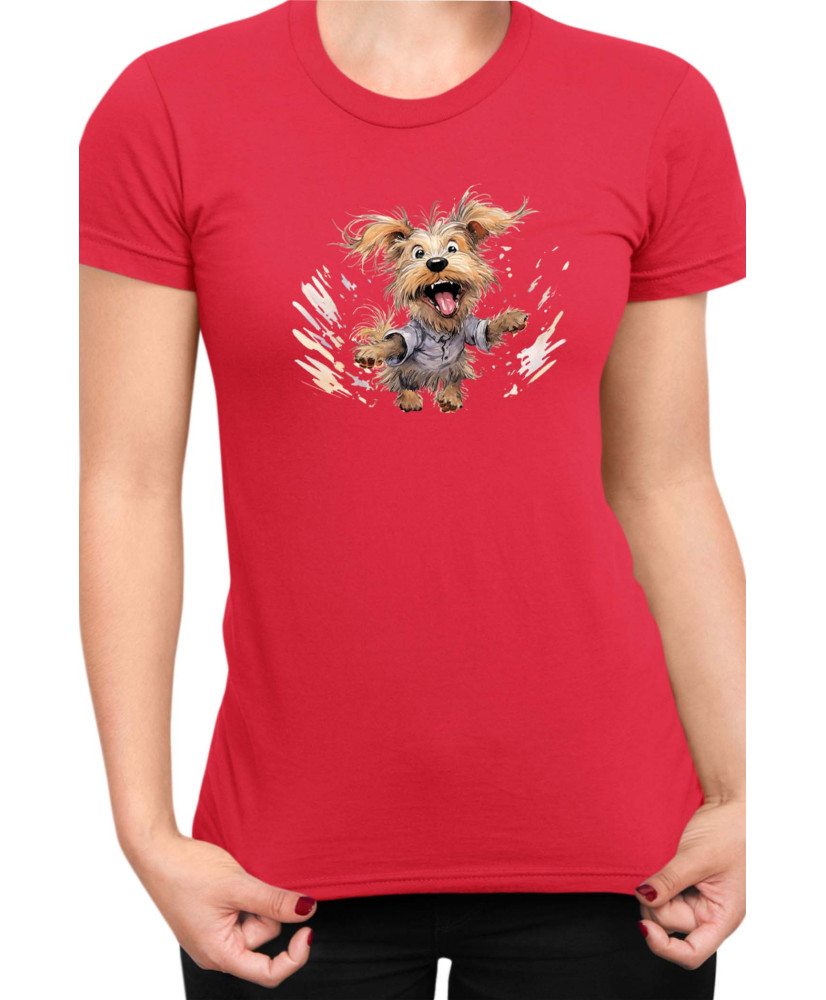 Дамска Тениска Funny Dogs Breeds Yorkshire Terrier