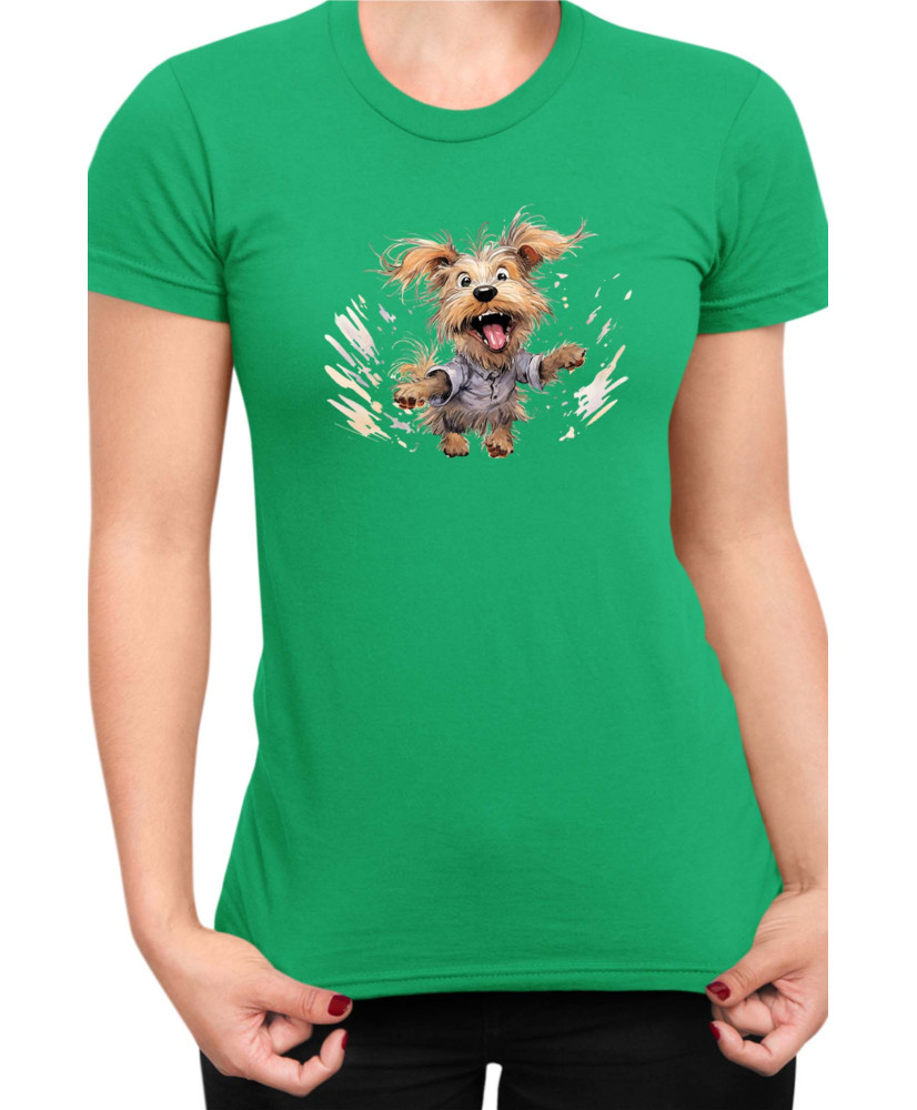 Дамска Тениска Funny Dogs Breeds Yorkshire Terrier