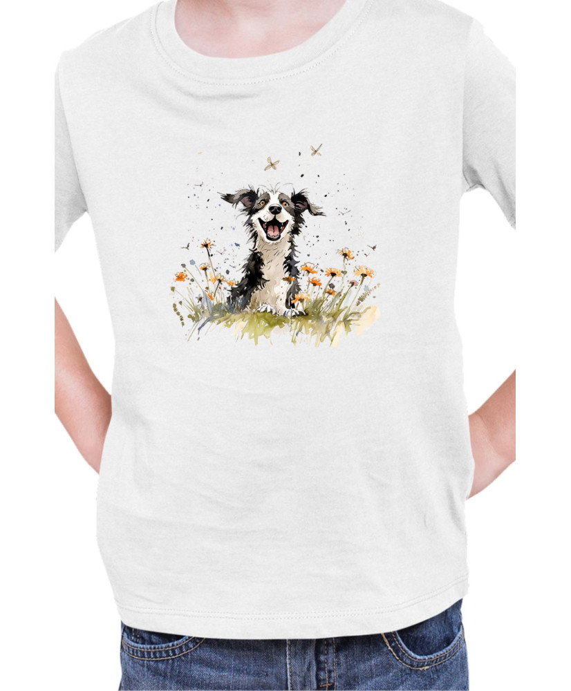 Детска Тениска Funny Dogs Breeds Border Collie 01
