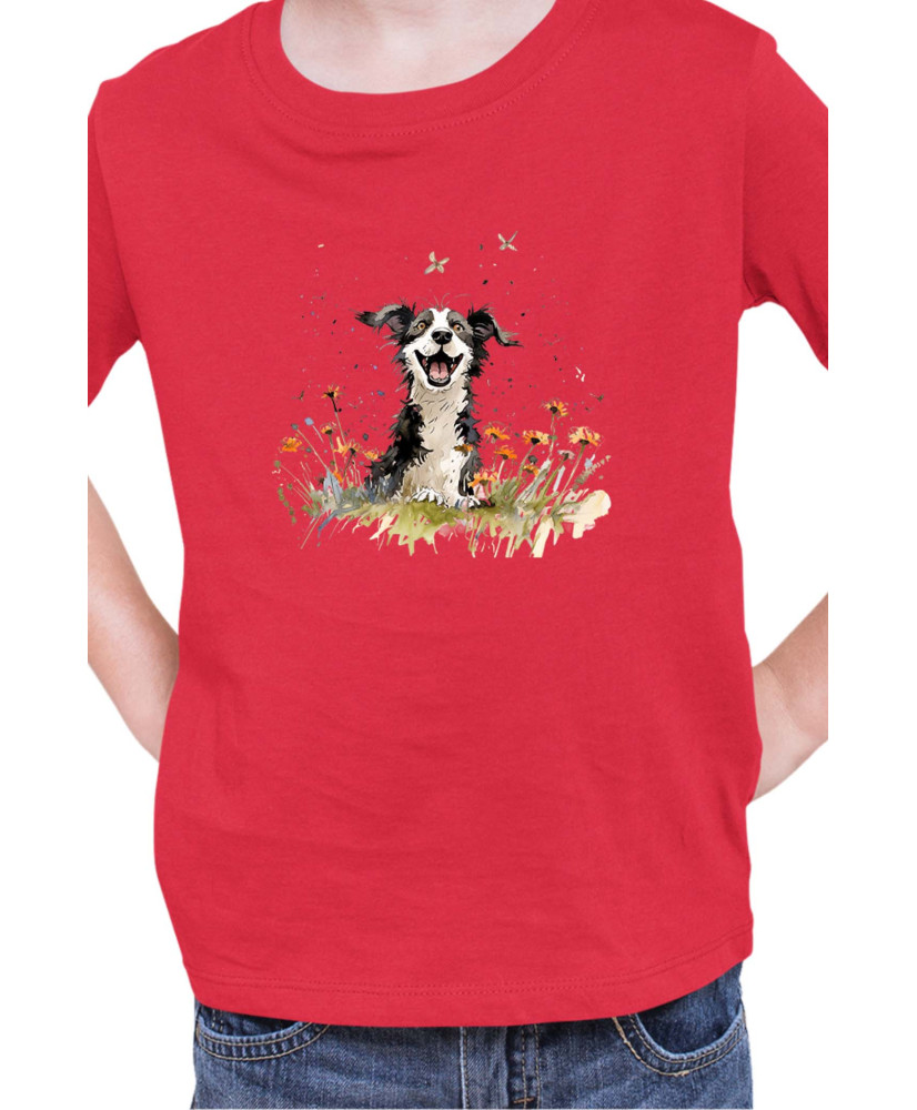 Детска Тениска Funny Dogs Breeds Border Collie 01