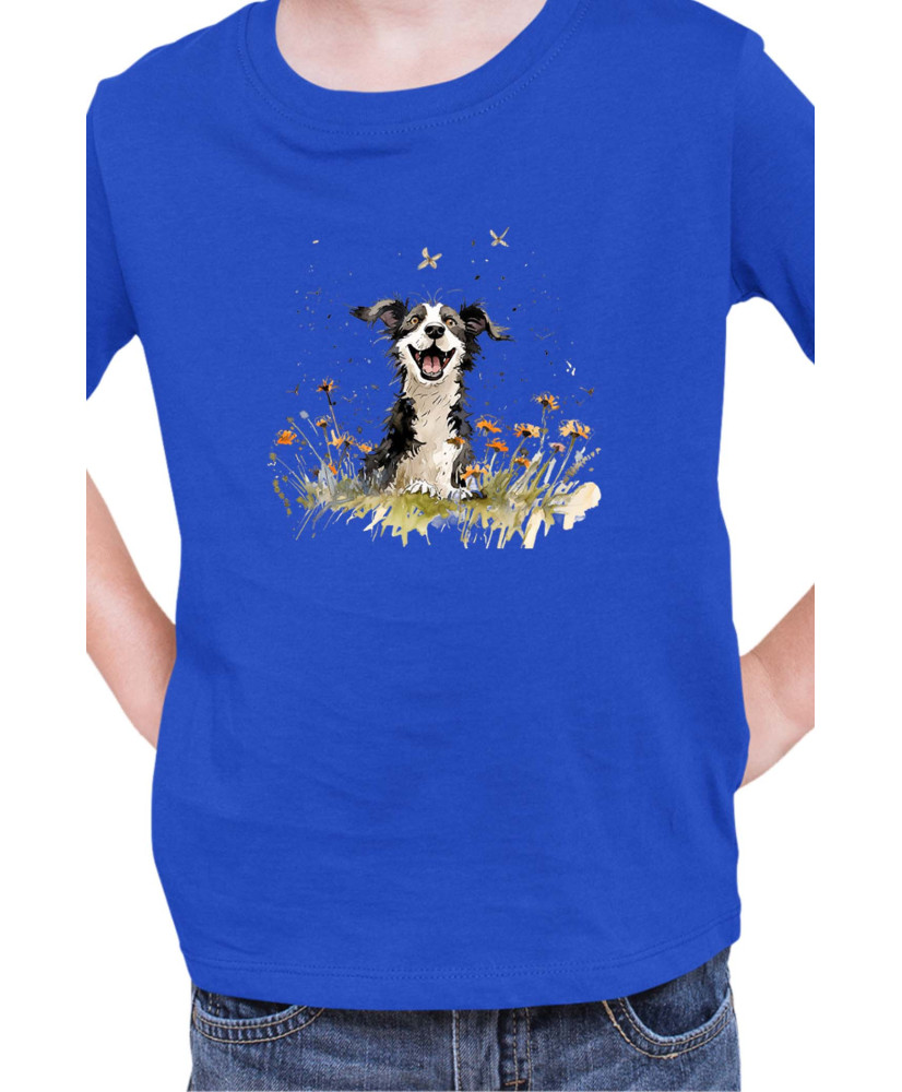 Детска Тениска Funny Dogs Breeds Border Collie 01
