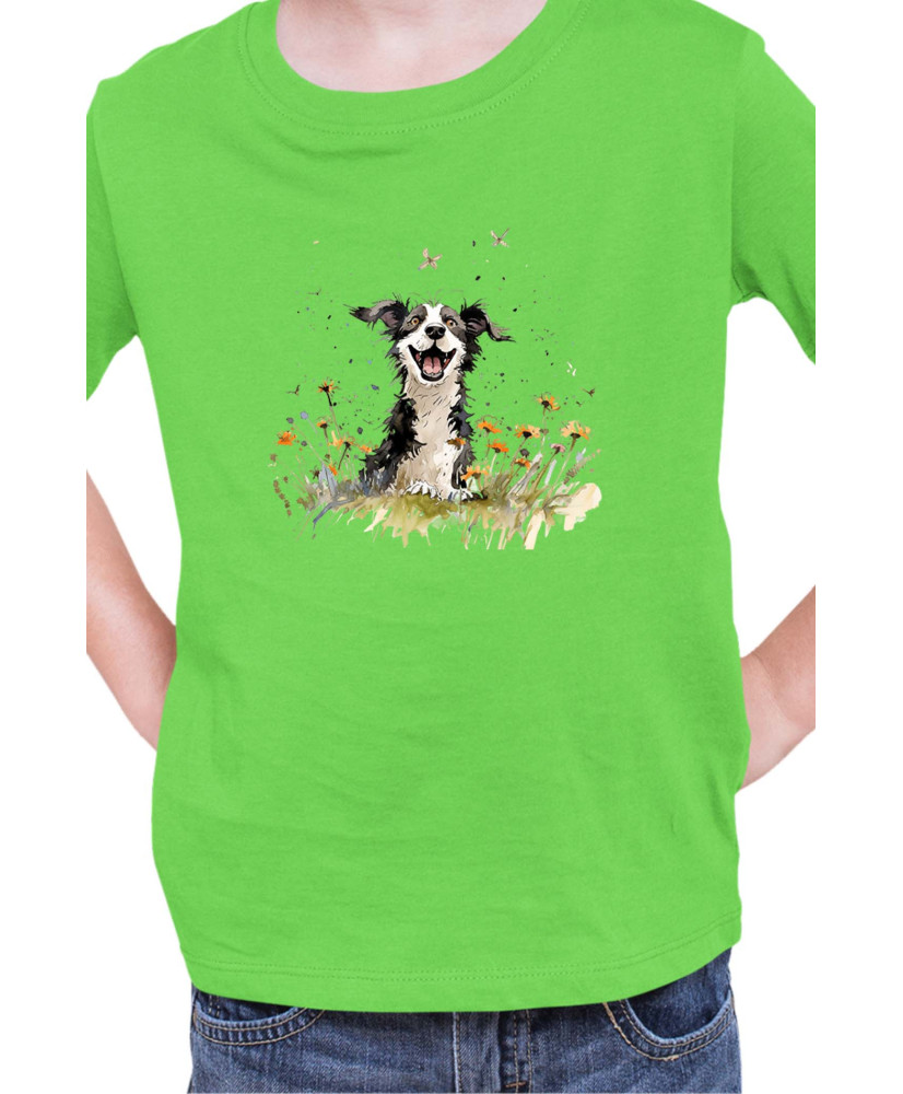 Детска Тениска Funny Dogs Breeds Border Collie 01