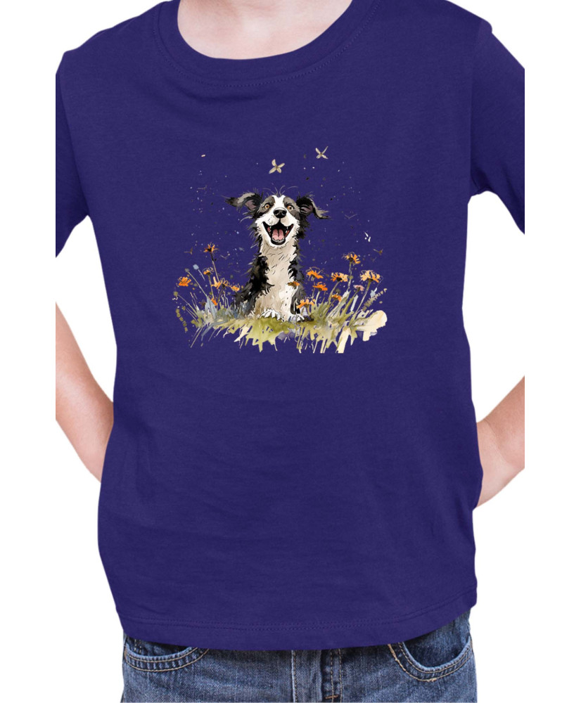Детска Тениска Funny Dogs Breeds Border Collie 01