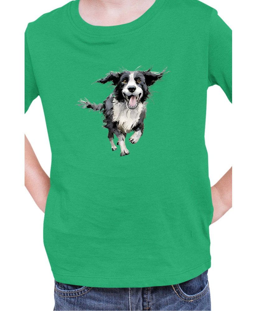 Детска Тениска Funny Dogs Breeds Border Collie 02