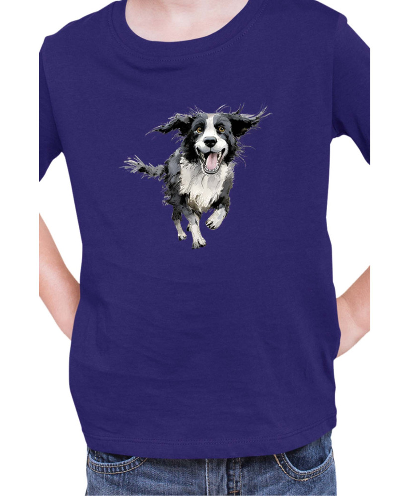 Детска Тениска Funny Dogs Breeds Border Collie 02