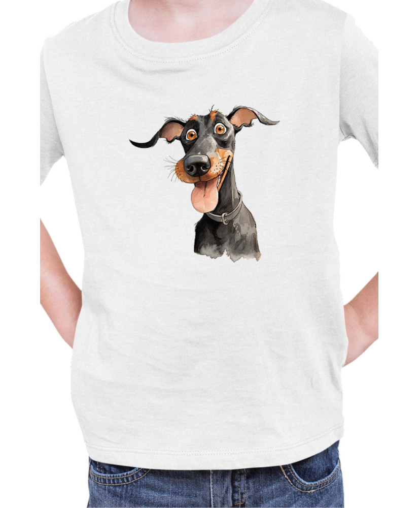 Детска Тениска Funny Dogs Breeds Doberman