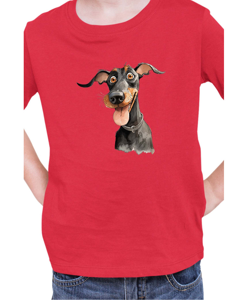 Детска Тениска Funny Dogs Breeds Doberman