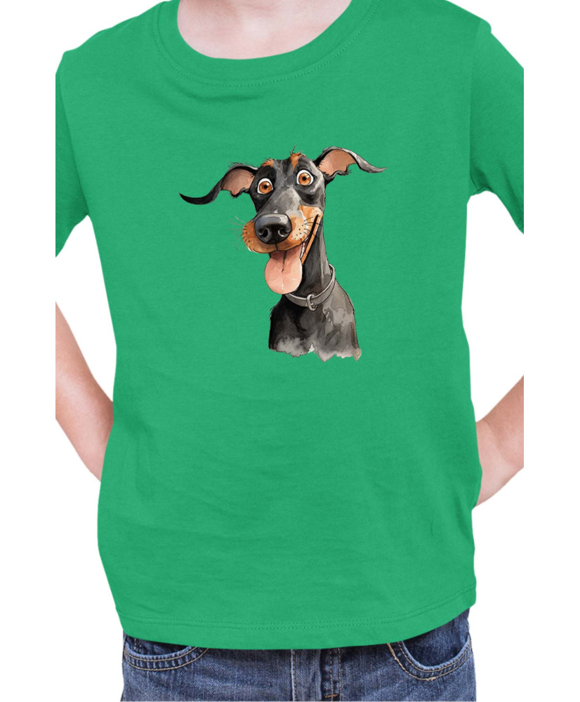 Детска Тениска Funny Dogs Breeds Doberman