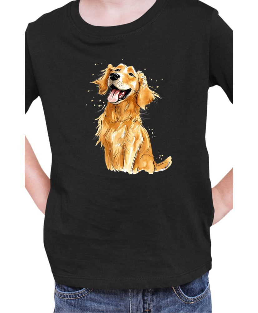 Детска Тениска Funny Dogs Breeds Golden Retriever 01