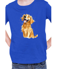 Детска Тениска Funny Dogs Breeds Golden Retriever 01