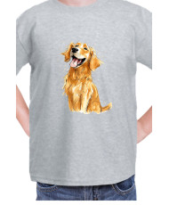 Детска Тениска Funny Dogs Breeds Golden Retriever 01