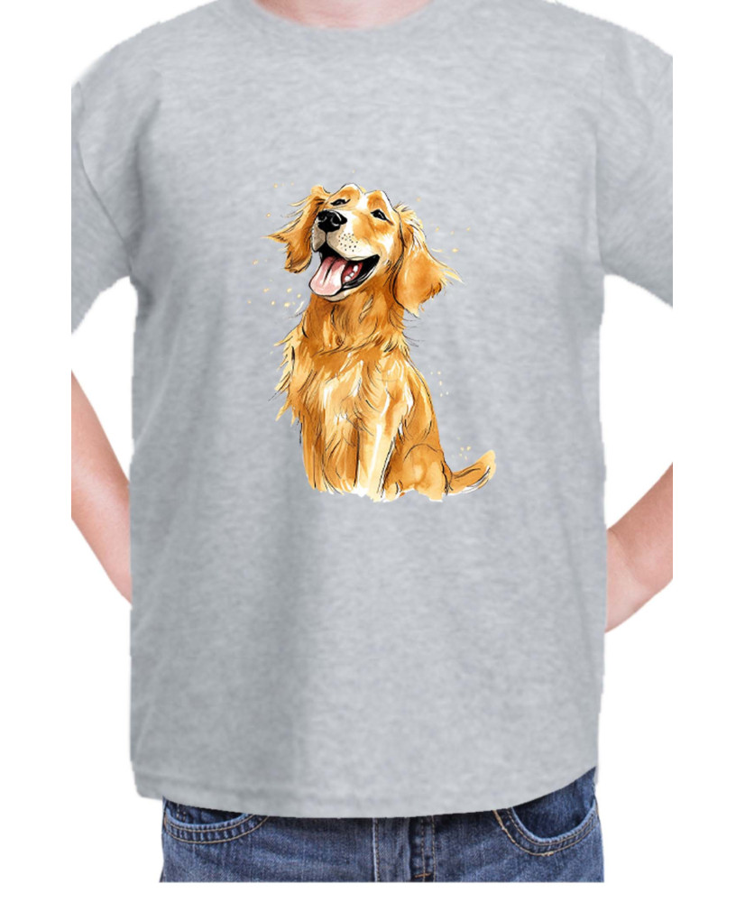 Детска Тениска Funny Dogs Breeds Golden Retriever 01