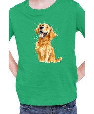 Детска Тениска Funny Dogs Breeds Golden Retriever 01