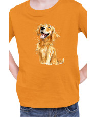 Детска Тениска Funny Dogs Breeds Golden Retriever 01