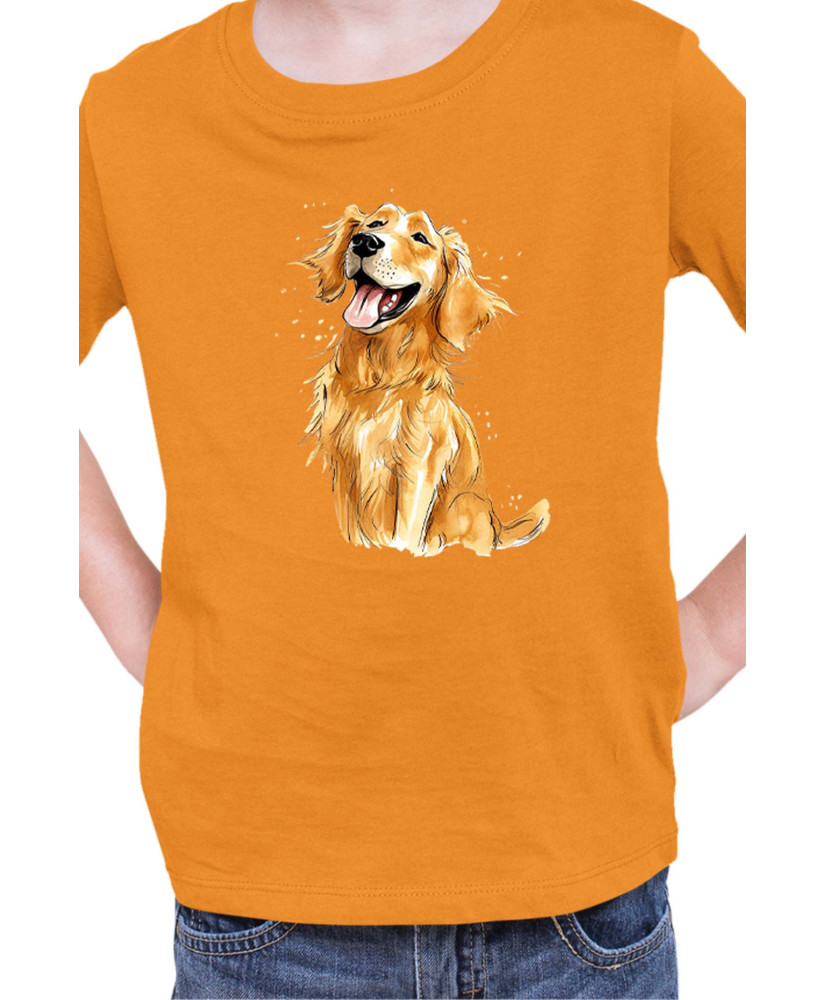 Детска Тениска Funny Dogs Breeds Golden Retriever 01