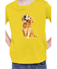 Детска Тениска Funny Dogs Breeds Golden Retriever 01