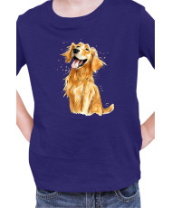 Детска Тениска Funny Dogs Breeds Golden Retriever 01