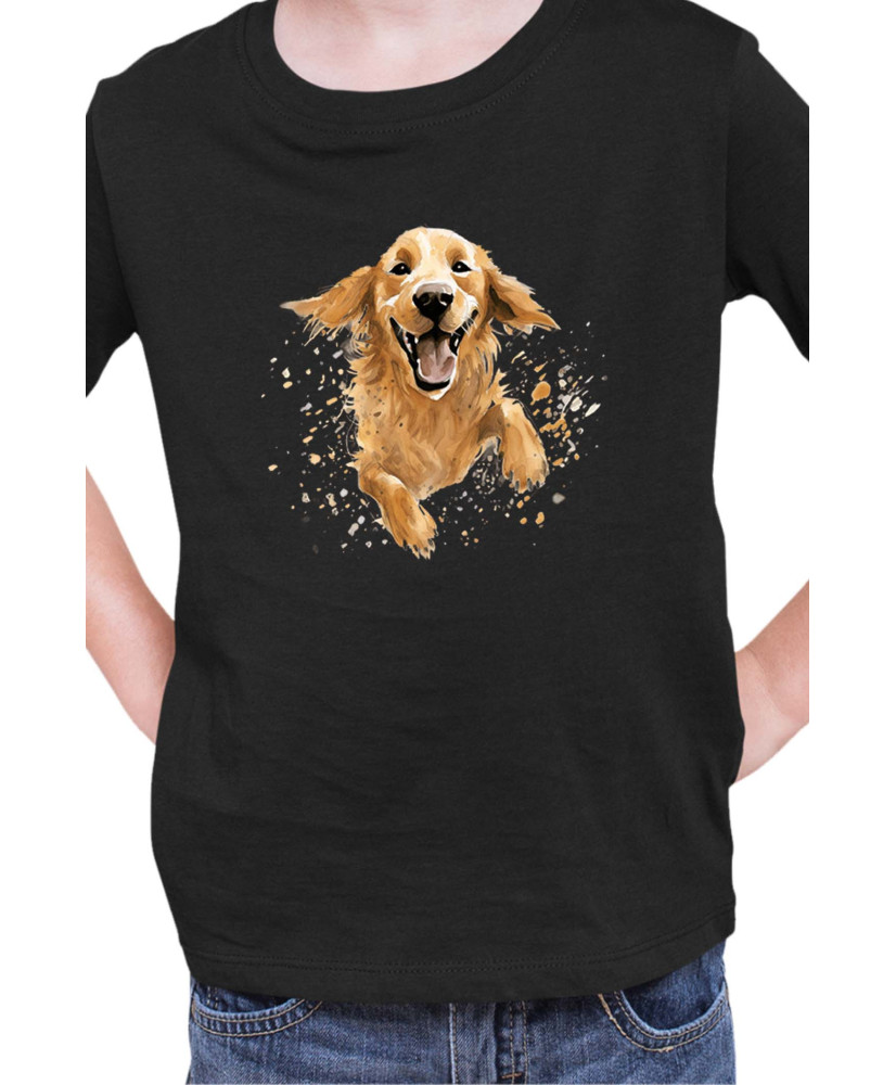 Детска Тениска Funny Dogs Breeds Golden Retriever 02