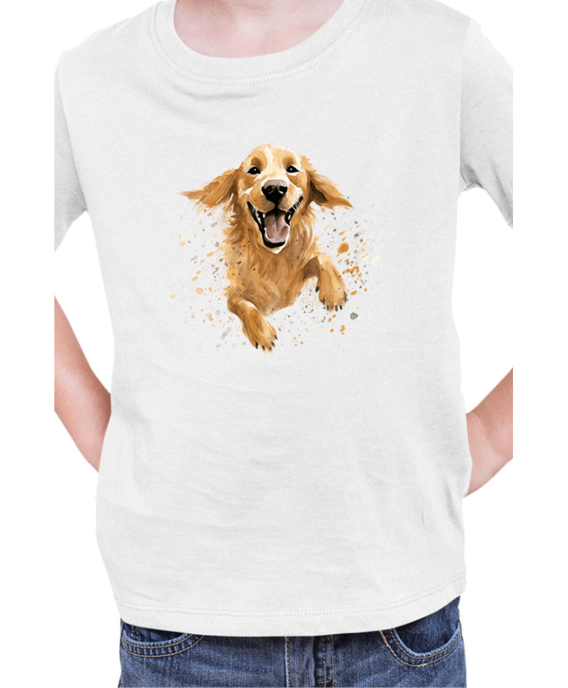 Детска Тениска Funny Dogs Breeds Golden Retriever 02