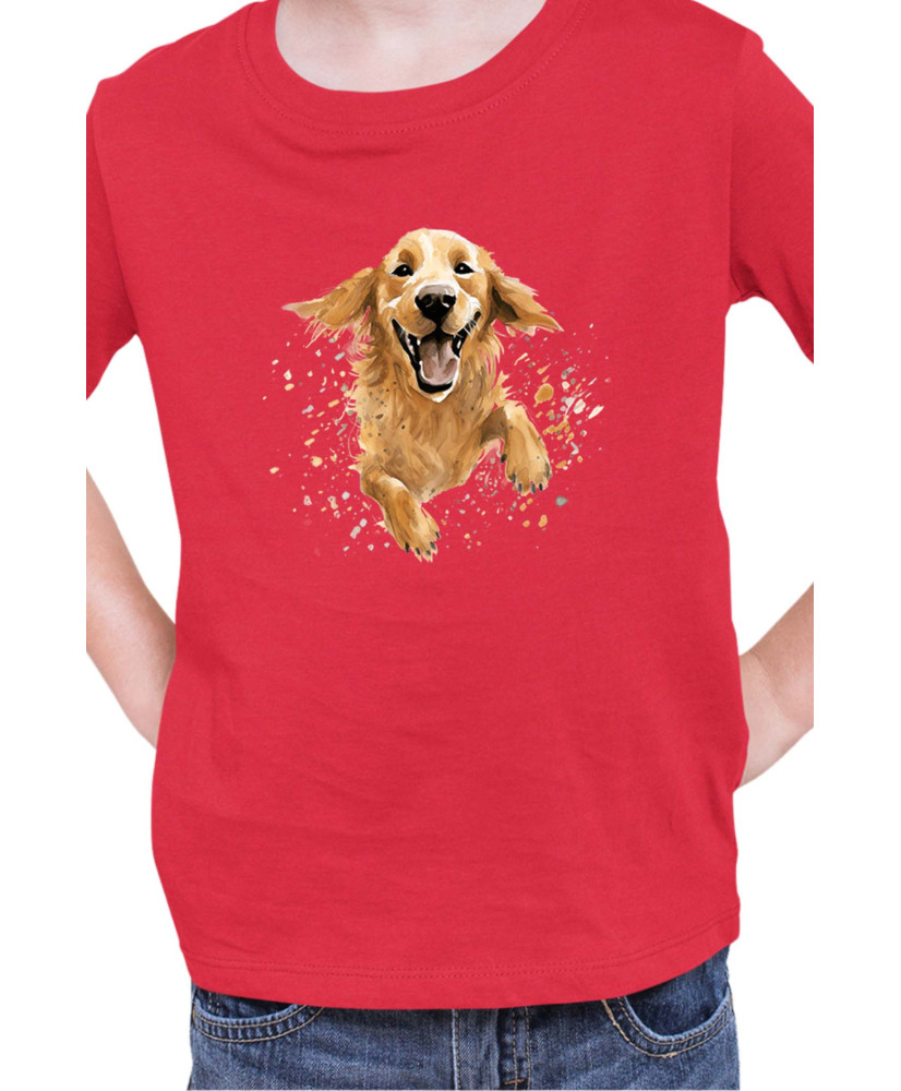 Детска Тениска Funny Dogs Breeds Golden Retriever 02