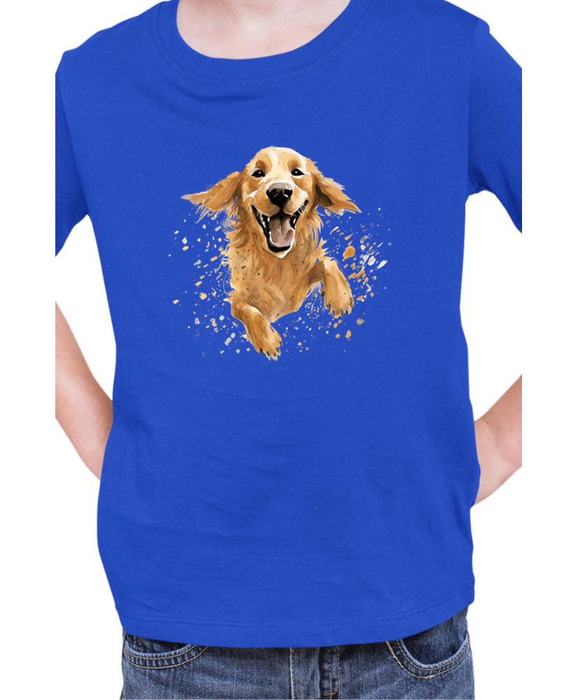 Детска Тениска Funny Dogs Breeds Golden Retriever 02