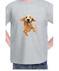 Детска Тениска Funny Dogs Breeds Golden Retriever 02