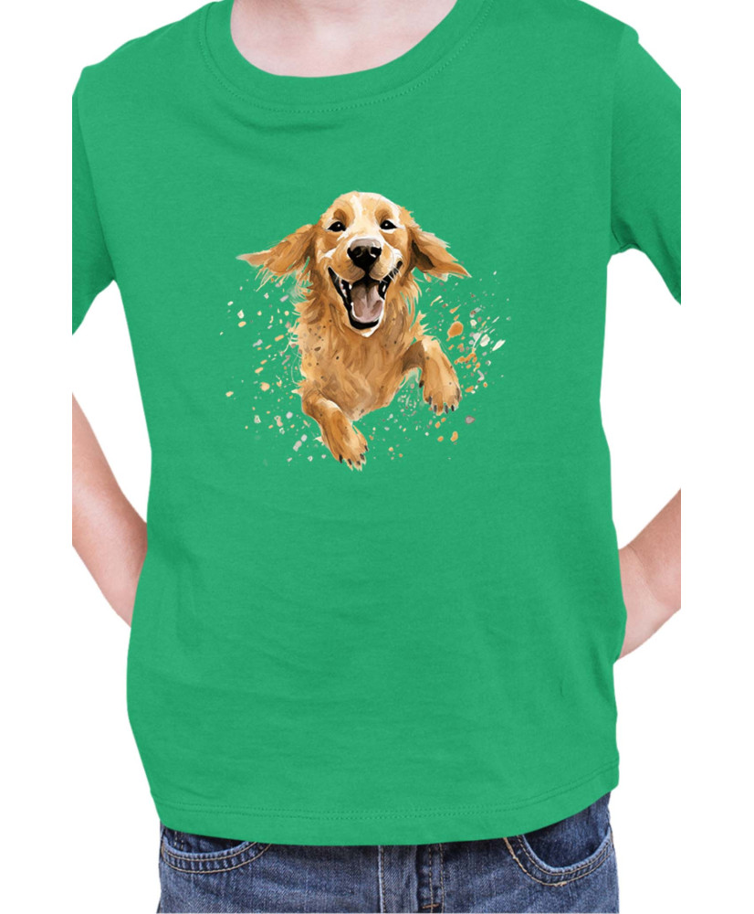 Детска Тениска Funny Dogs Breeds Golden Retriever 02