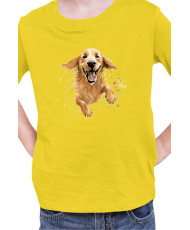 Детска Тениска Funny Dogs Breeds Golden Retriever 02